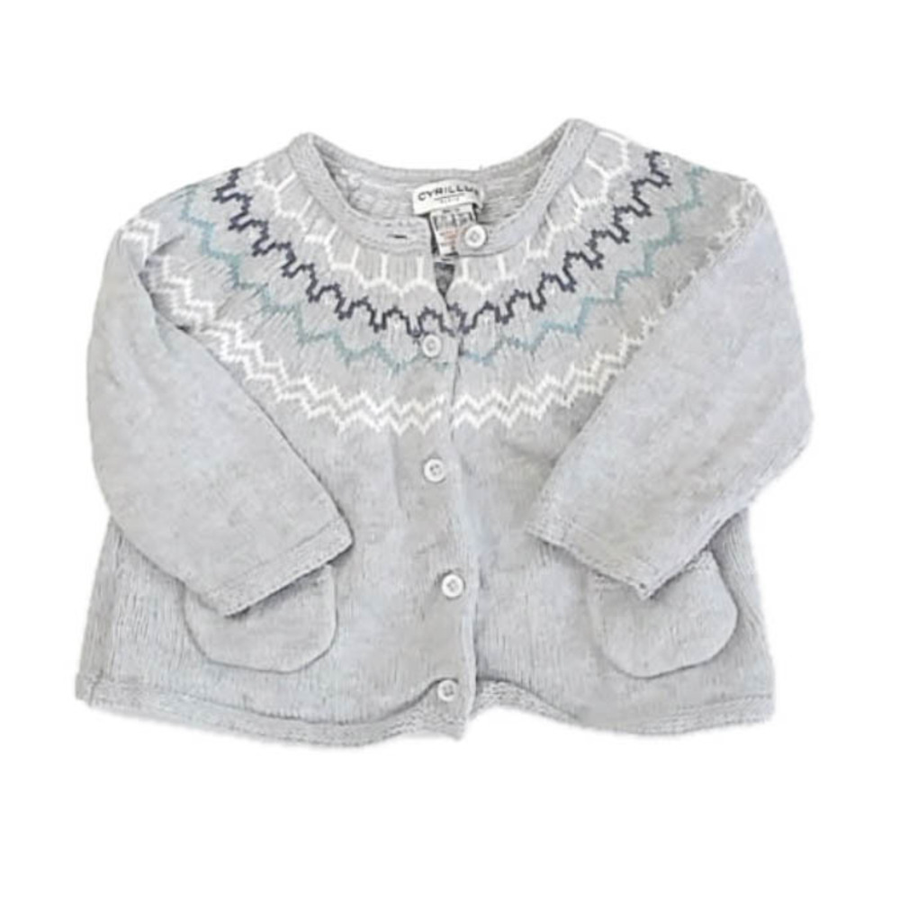 Cyrillus Girls Gray Cardigan size: 9 Months
